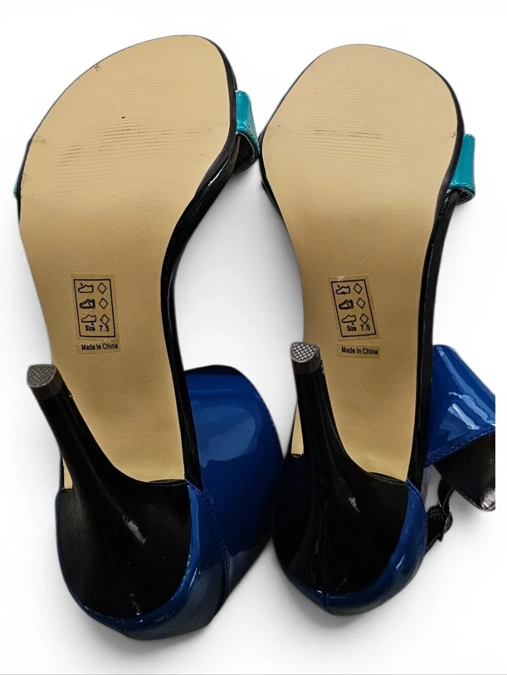 Michael Antonio Blue Teal Patent High Heel Sandals Size 7.5